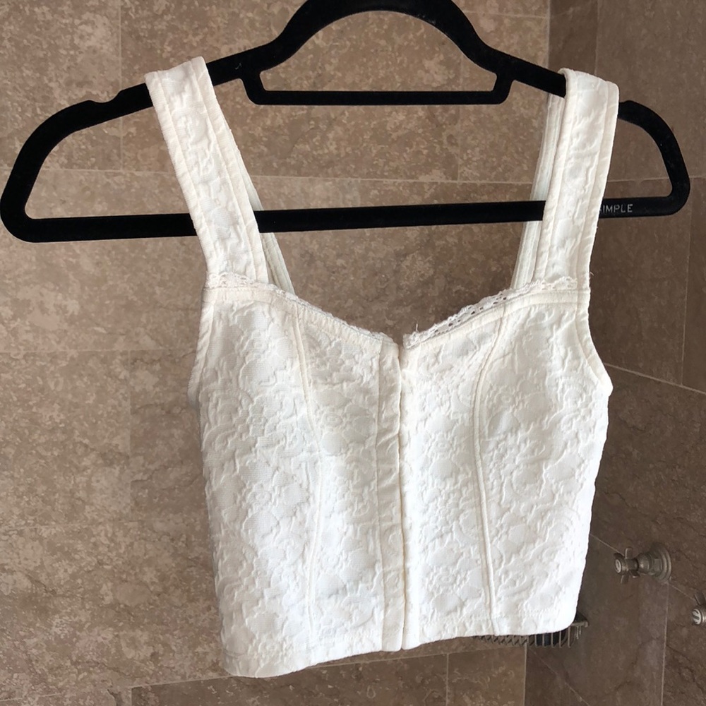 White Lace Crop Top